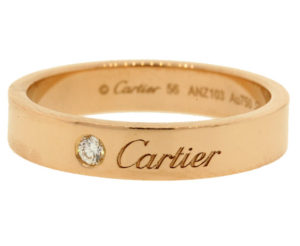 Cartier Rose Gold Signature Diamond Ring 